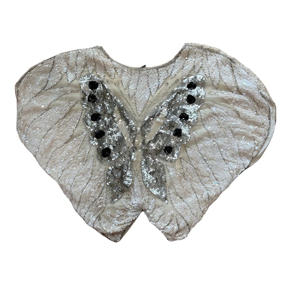 Vintage 100% Silk Sequin Butterfly Top- RARE - Picture 2 of 8